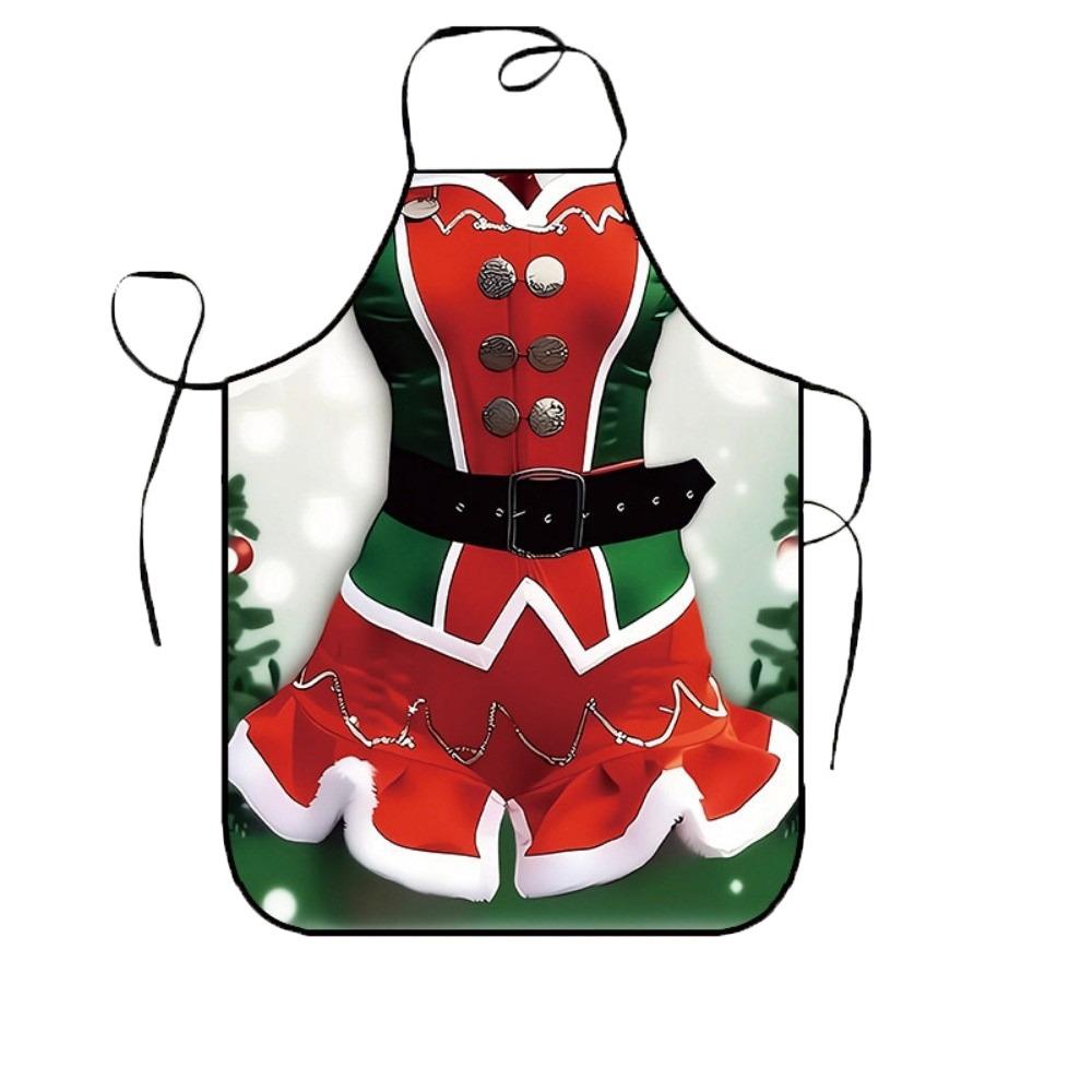 Snowman Christmas Santa Claus Apron Reindeer Waterproof Waist Apron Xmas Tree Stain-Resistant Kitchen Baking Apron Kitchen