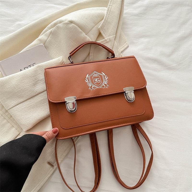 

Повседневная текстурная универсальная сумка-тоут 2025 весна новая сумка на плечо, сумка-мессенджер, темпераментная простая маленькая квадратная сумка женская коричневый