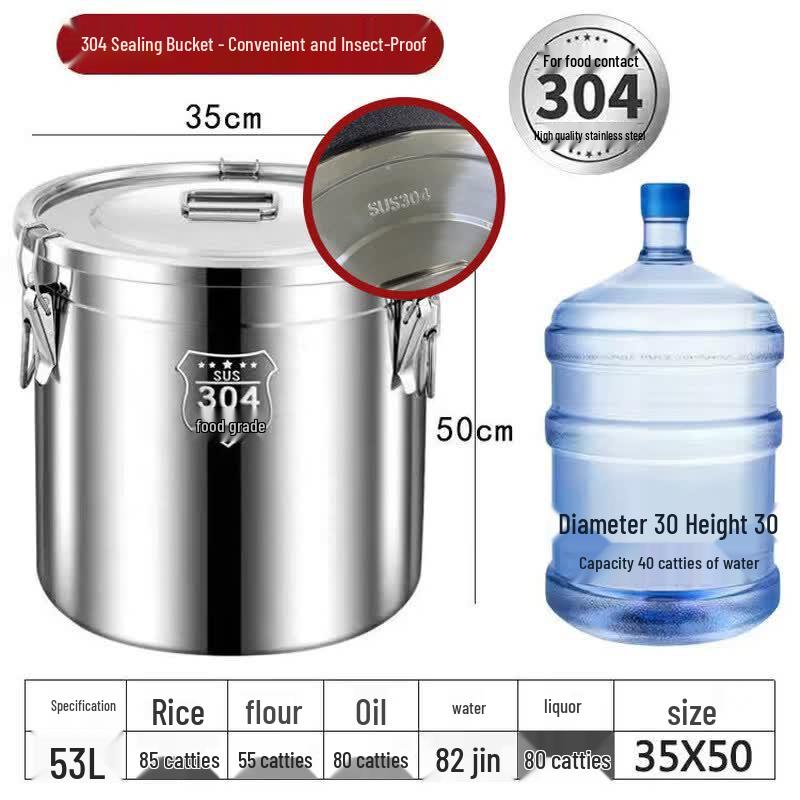 Food-Grade Stainless Steel Sealed Storage Container