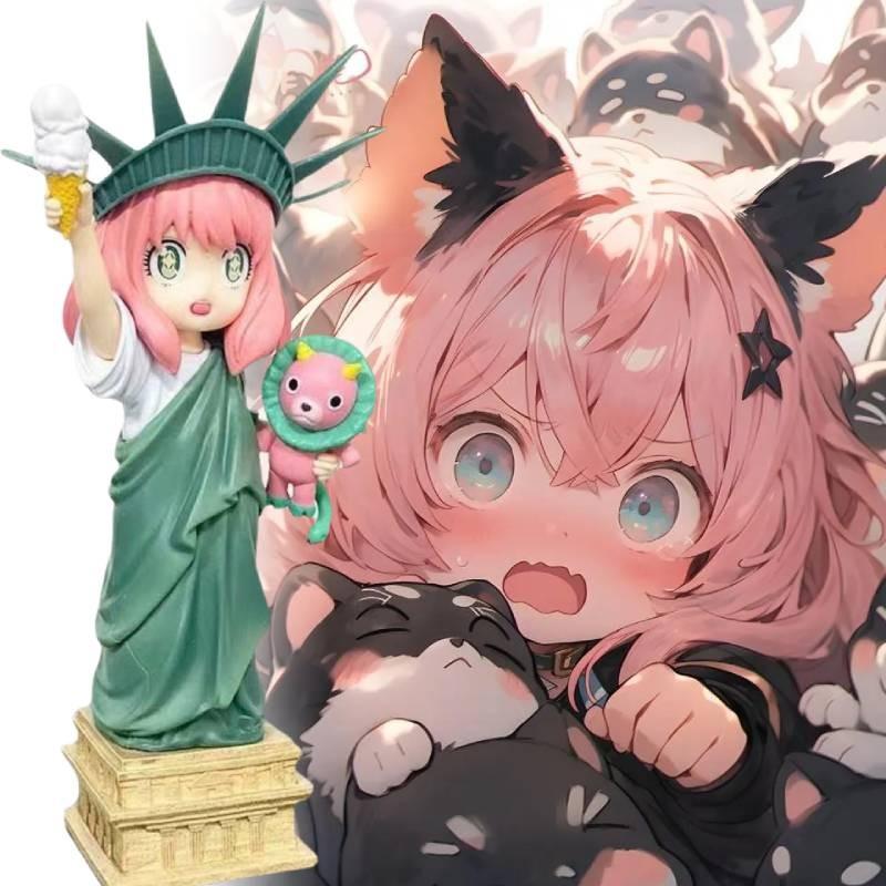 Statue Anya Of Liberty Anime Figure Cute Cosplay Model Xmas Gift