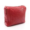 Used BOTTEGA VENETA Intrecciato Shoulder Bag leather Red Used Women