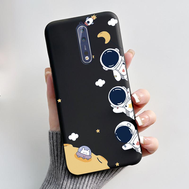 Custodia Per Nokia 8 / Nokia 8 Sirocco Custodia per Telefono Estetica Moda Gatto Carino Nero Opaco Morbido TPU Silicone Copertura Protettiva Paraurti