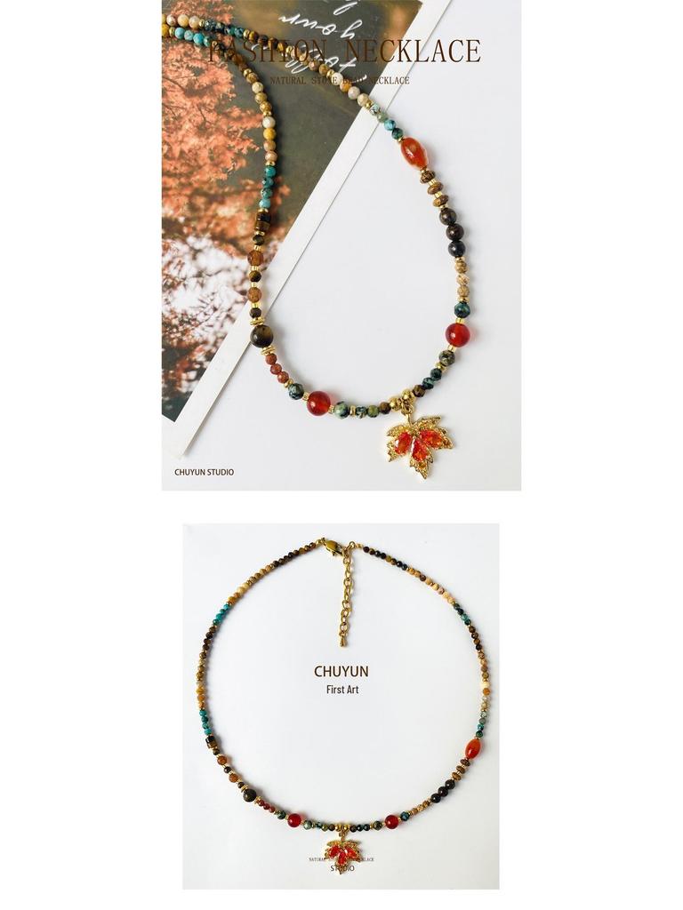 Red Maple Leaf 2025 Autumn/Winter Women's Minimalist Versatile Clavicle Necklace