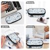 Student Pencil Case Practical Strong Polyester Fabric Zipper Closure with Mesh Pocket Removable Divider and Pen Slots for Students