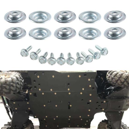 20 Stück/Set Unterlegscheibe für Unterfahrschutz Einfache Montage Rostfrei Auto Zubehör UTV Unterfahrschutz Unterlegscheibe Schraube 7556065 7518529 für Allgemeinen Ranger RS1 RZR