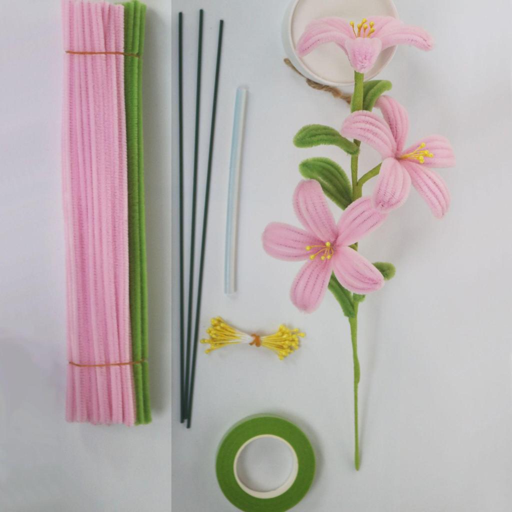 Handmade Bellflower Chenille Stem Bouquet - DIY Material Pack & Small Gift