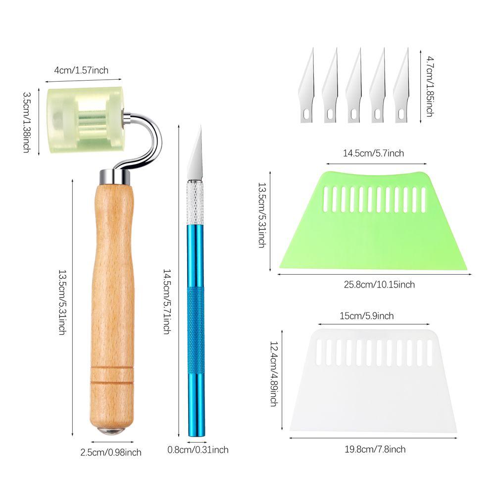 Home Improvement Non-slip Knife Engraving Cutter Sculpture Squeegee Seam Roller Wallpaper Tools Film Scraper Kit