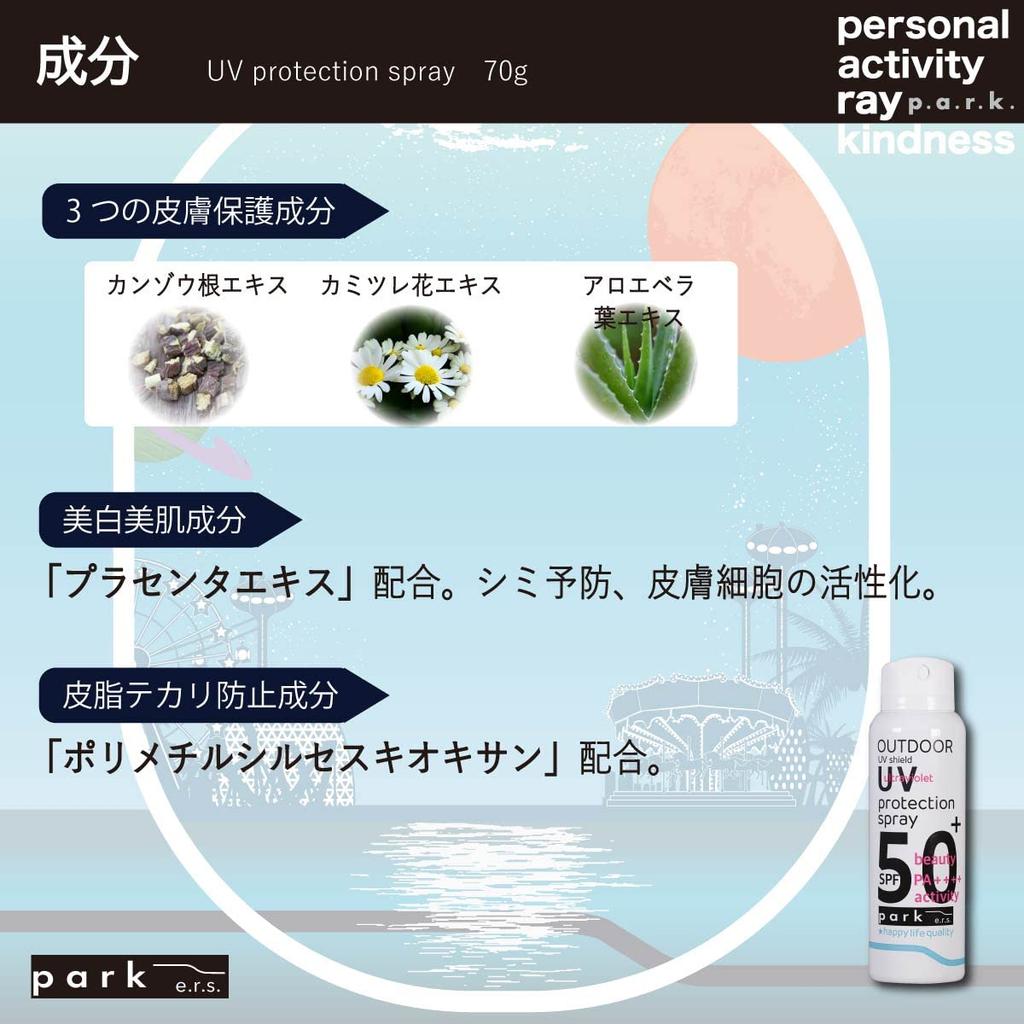 Park UV Spray 70g, Clear, Lightweight Sunscreen, SPF50+ PA++++, For the Whole Body