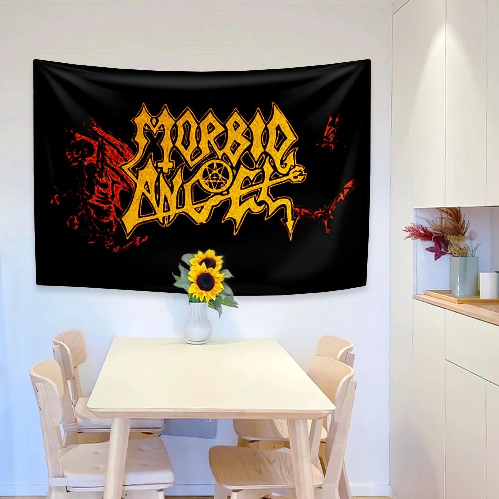 MMorbid Angels Heavy Rock Band Tapestry Polyester Digital Printing Background For Bedroom Wall Art Out Door Flag Concert Banner