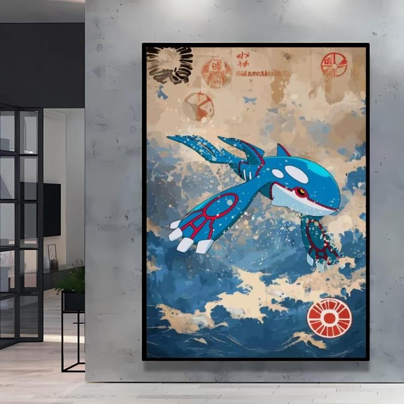 Print on Canvas  Gengar Classic Anime Posters Cartoon Character Picture HD Printing Retro Style Home Living Room Decor