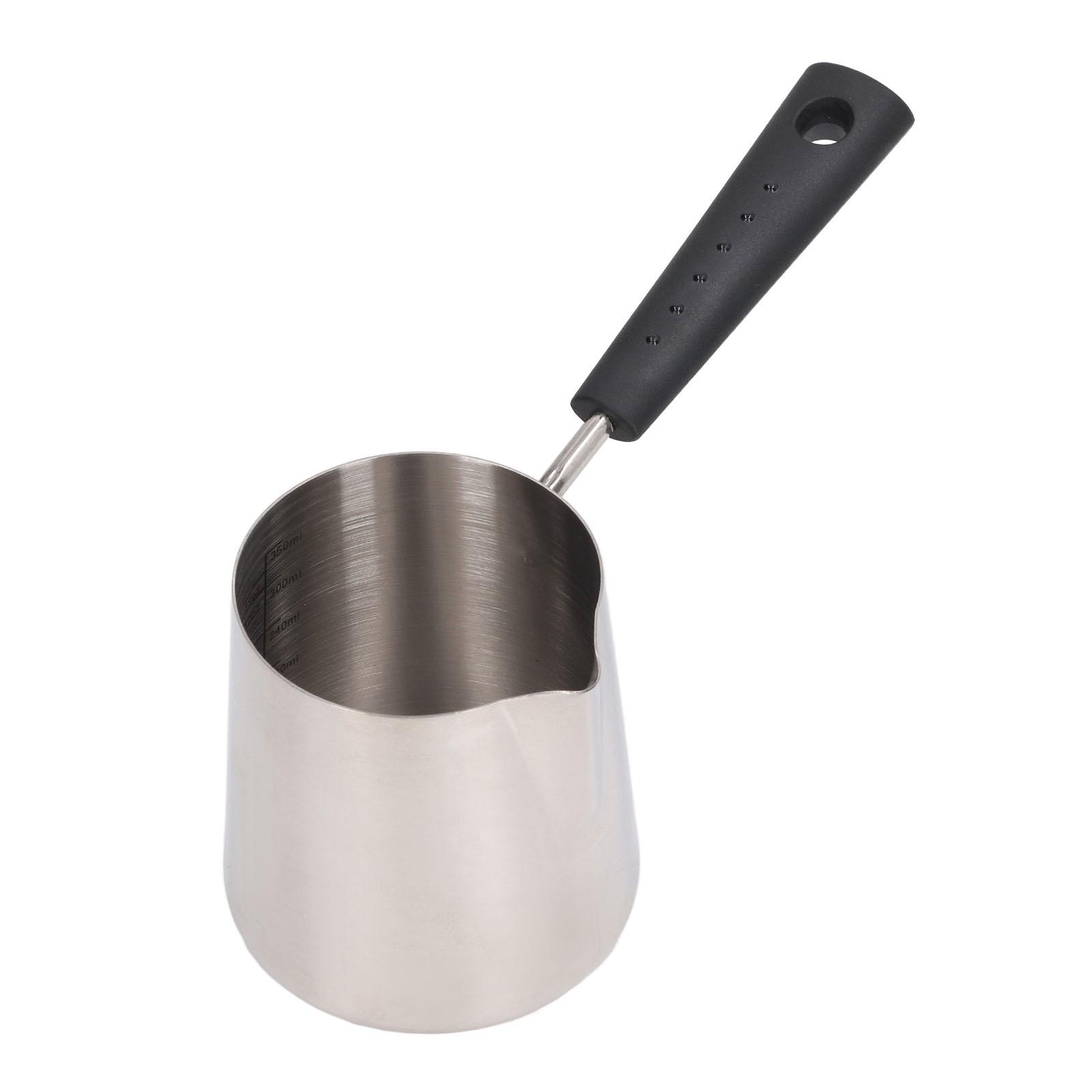 Coffee Milk Frothing Pitcher Cup 304 Stainless Steel Long Handle Milk Pitcher Pointed Tip Latte Frothing Cup with Scale L