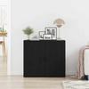 Sideboard in Black Oak Look 80 x 33 x 70 cm Particleboard