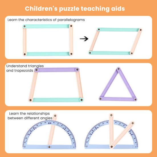 Magnetisches Polygon-Bausatz Winkelmesswerkzeug Mathe-Lehrmittel für die Grundschule Zeigt Winkel Fläche Umfang Interaktiv