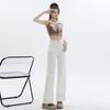 Narrow Version Wide-leg Beige Jeans Straight-leg Pants Floor-mopping Pants Small Extended Version Spring and Summer Classic Versatile