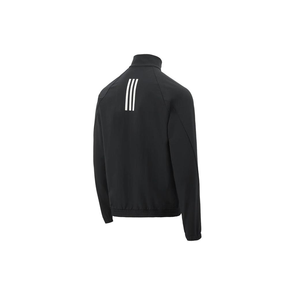 Adidas Solid Color Stand Collar Zipper Casual Jacket Men Jackets Black JE1342