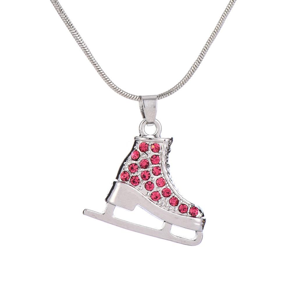 Snake Chain Ice Skate Pendant Sliver Color Figure Skating Pendant Teens Girl