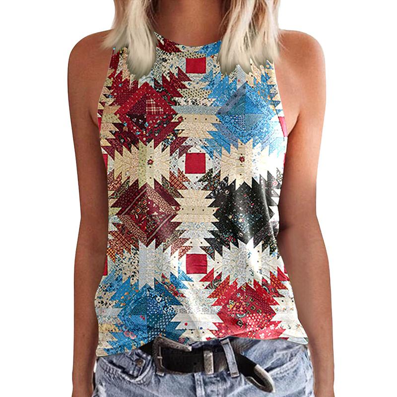 

Летняя майка пэчворк с 3D-принтом «Маленькая ромашка», женская уличная одежда Y2k, топы оверсайз, жилет с открытыми плечами, без рукавов, женская майка 5XL