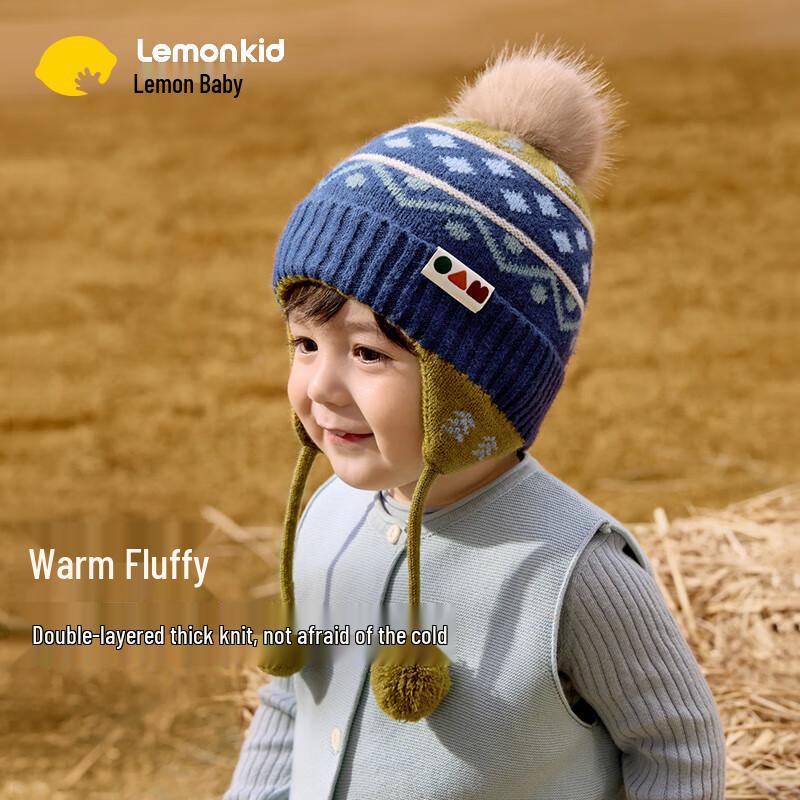 Lemon Baby Kids  Warm Knit Pullover Earflap Hat 52