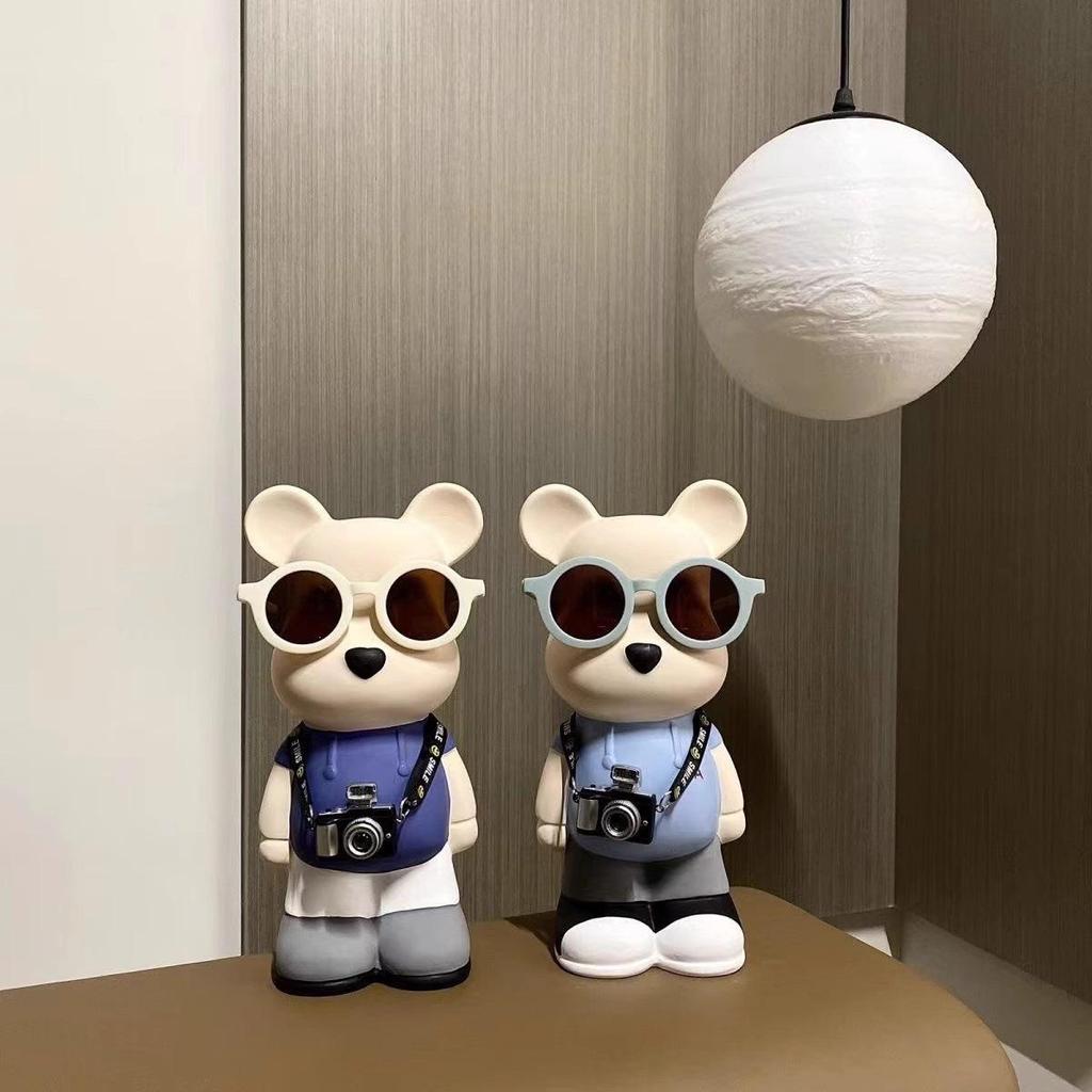 Cartoon Bear Piggy Bank: Creative Modern Ceramic Ornament for Living Room