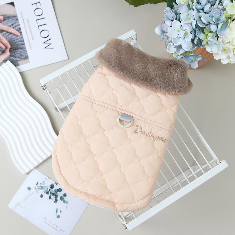 Autumn/Winter Pet Vest: New Cotton Coat with Fur Collar for Cats & Dogs - Available In Three Colors.