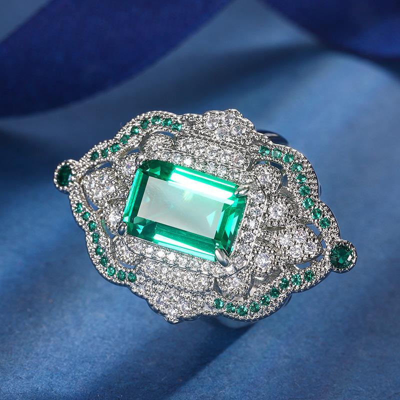 Jewelry Copper Bottom Gold-Plated Simulation Color Treasure Retro Court Style Suit Heroine Stone 8 * 12