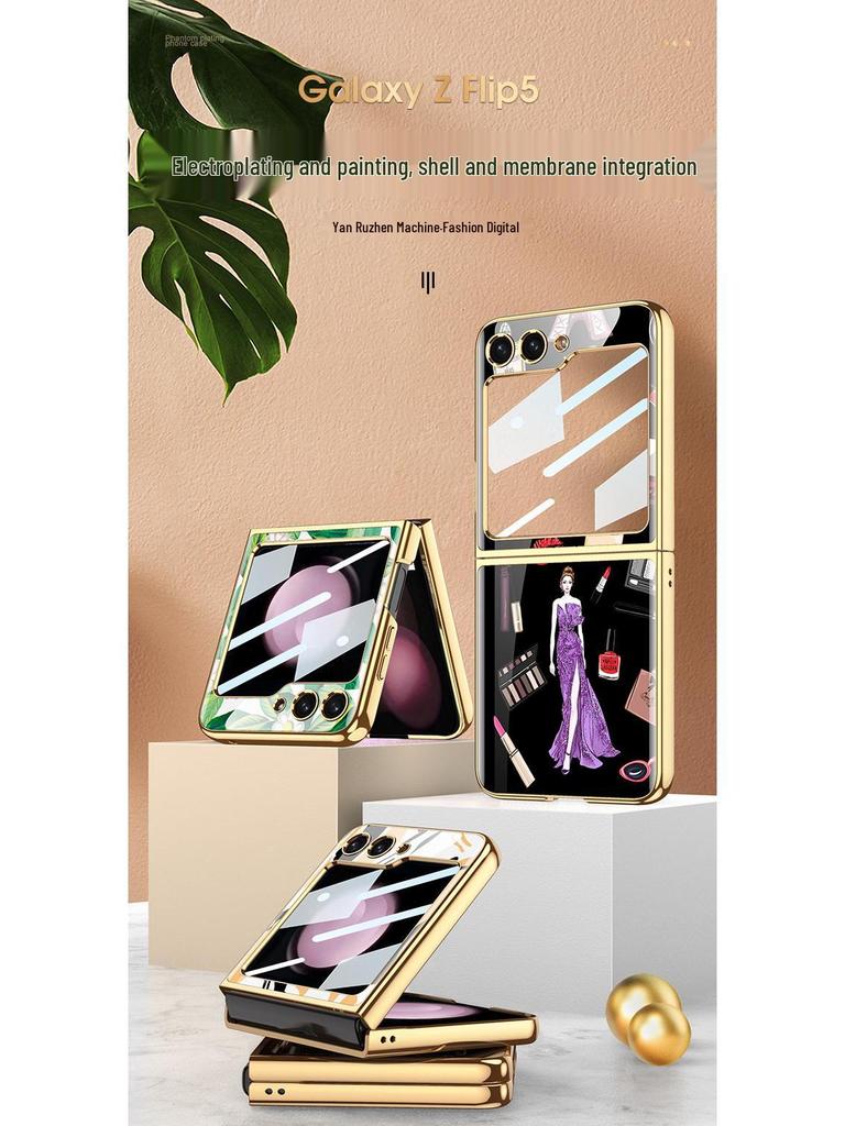 Creative Foldable Phone Case for Samsung Galaxy Z Flip5 - Stylish Design for Girls