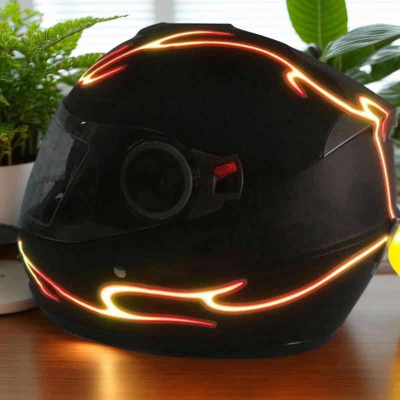 Bike Helmet Light Motorcycle Headlamp Two-Color Flame Cycling Lighting Decorative Headlight For Outdoor Offroad Camping Travel