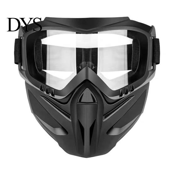 Maschera Integrale Rimovibile con Occhiali Staccabili, Antiappannamento Protezione UV Antivento Scudo Antivento, Occhiali per Saldatura, Guida in Moto, Ciclismo
