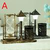 Creative Antique Quicksand Street Lamp Pen Holder Lantern Light Tower Student Gift White Hourglass Double Color Night Light Decoration