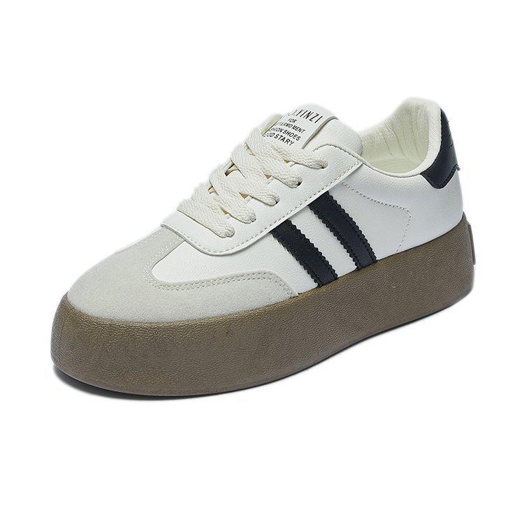 Sneakers women's autumn new thick-soled versatile color matching casual board shoes trendy college style round