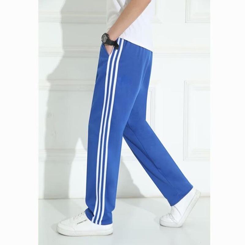 Global Finds Winter Heren Fleece Joggers: Casual Sportbroek met Drie Strepen, Losvallend, Rechte Pijpen XL