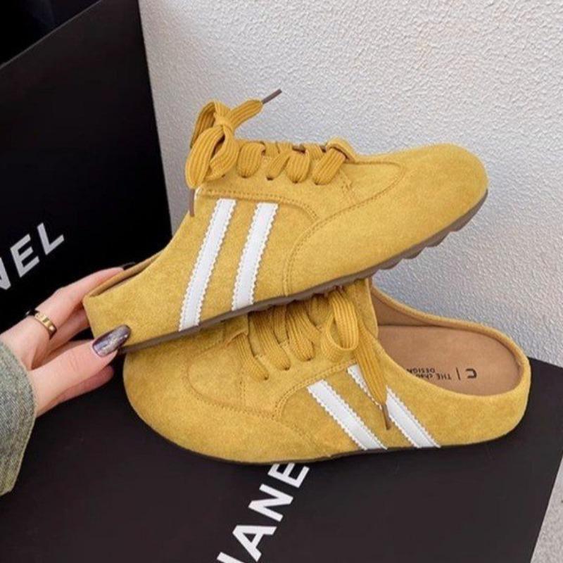 Baotou Half Slippers Summer New Heelless One Pedal Women's Shoes Lace-up Casual Women
