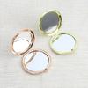 Portable Handheld Pocket Makeup Mirror Metal Stand-up Travel Compact Folding Double-Sided Small Mirror Double-Sided for Ladie