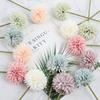 Silk Material Artificial Bouquets 6 Bouquets Ball Shape Fake Ball Chrysanthemum Hydrangea Style Fake Flower