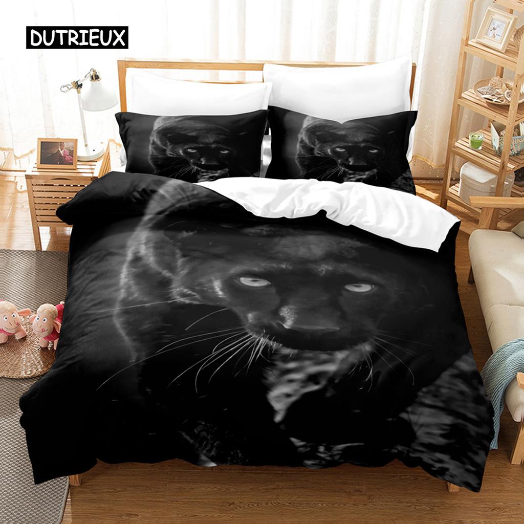Tiger Duvet Cover Set King Wild Theme Twin Bedding Set Animals Pattern Decor Comforter Cover Microfiber Animal Theme Quilt Cover