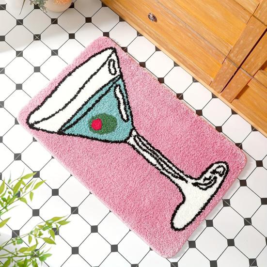 Christmas Themed Pattern Floor Mat Anti-Slip Bottom Soft Comfortable Faux Cashmere Rug Vibrant Color Door Rug