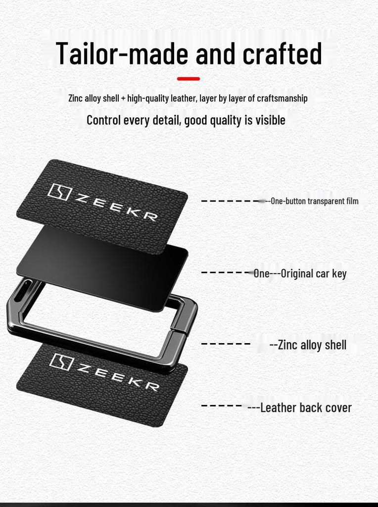 Zeekr NFC Sleuteletui voor Modellen 001, 9X, 7X, 007GT, 009 - Unisex Etui Shell met Gesp