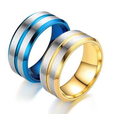 Blauw & Goud Dubbel Afgeschuinde Ringen: Aanpasbaar Europees & Amerikaans ontwerp