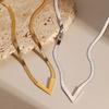Stainless Steel Metal V-Shaped Choker Necklace for Women Men Punk Gold Color Flat Snake Chain Necklace Jewelry Gifts