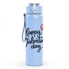 1PC Happy Valentines Day Heart Print 750ml Color Plastic Sports Water Bottle Leakproof Flip Straw Lid Suitable for Sports Office Home Use