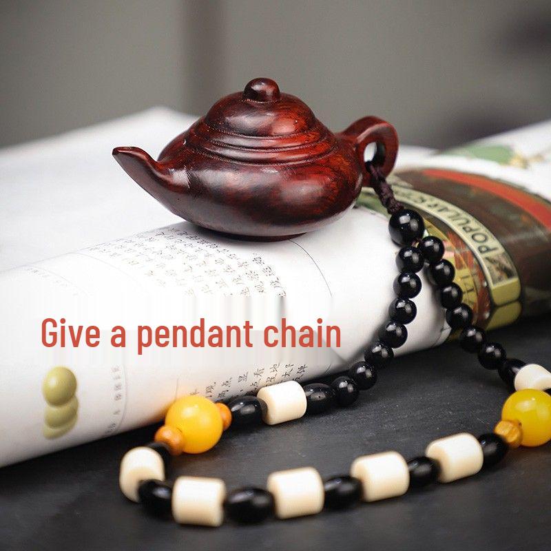 Rosewood Boxwood Pumpkin Gourd Phone Pendant Ornament - Unisex