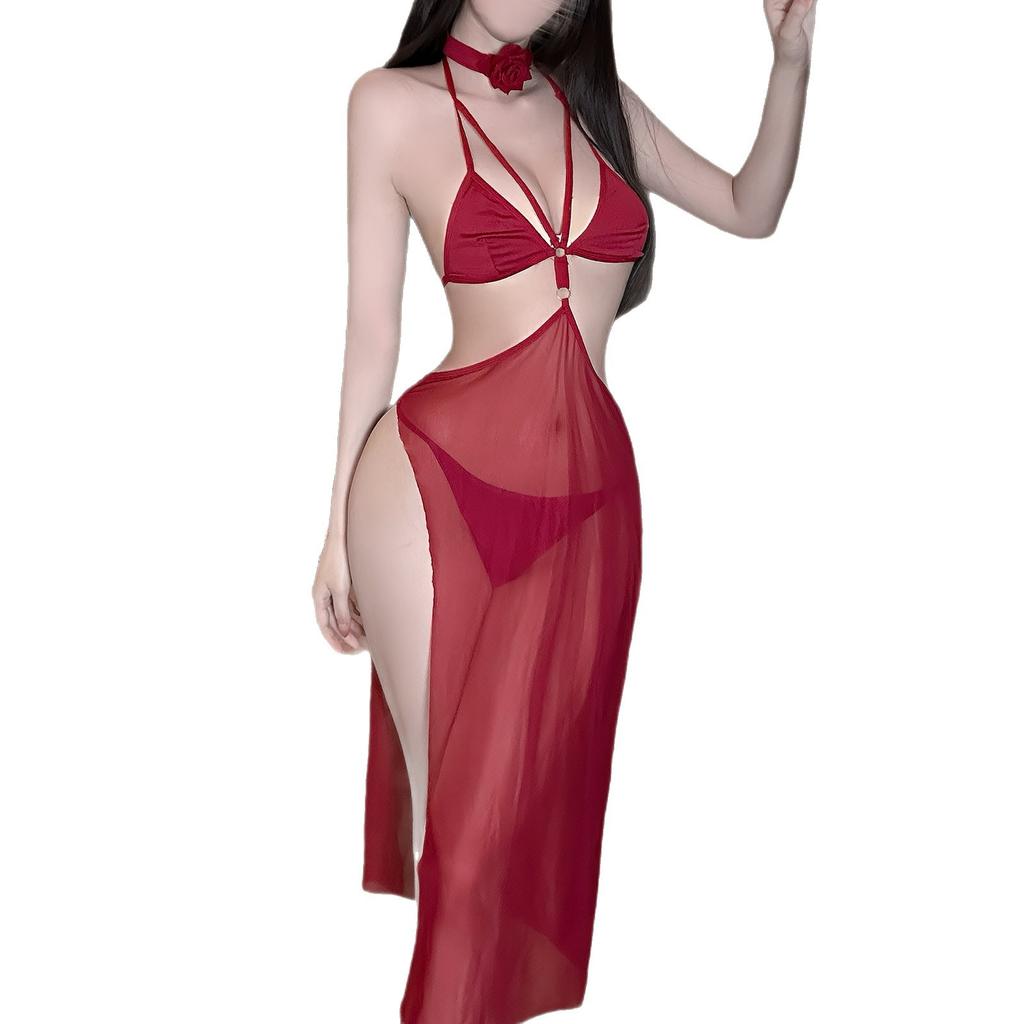 Sexy Underwear, Sexy Suspender Temperament, Royal Sister Backless Neck Mesh Small Size Skirt, Hanfu Suit Women