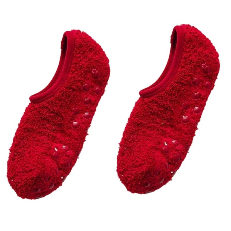 Grip Fuzzy Socks for Women Thick Warm Slipper Socks Soft Fuzzy Hospital Socks with Grip Soft Home Sleeping Socks
