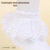 Stylish 3D Lace Trim White Princess Socks - Breathable, Comfortable Children's Design