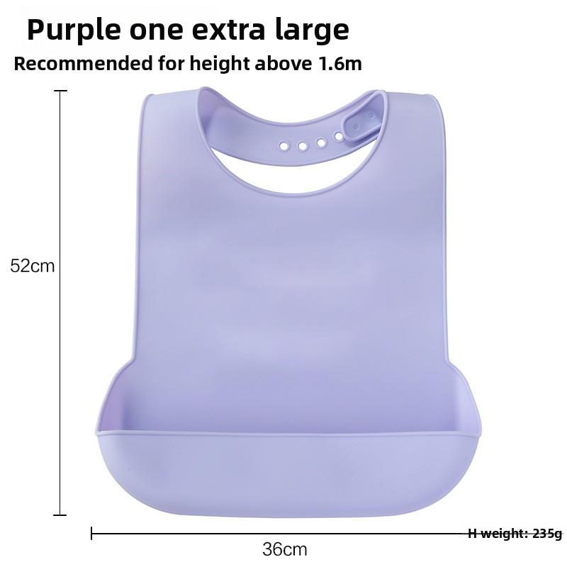 

Взрослый силиконовый слюнявчик для пожилых людей, карман для риса, водонепроницаемый, трехмерный карман для риса, большой детский силиконовый нагрудник для еды, карман для слюны Extra Large фиолетовый