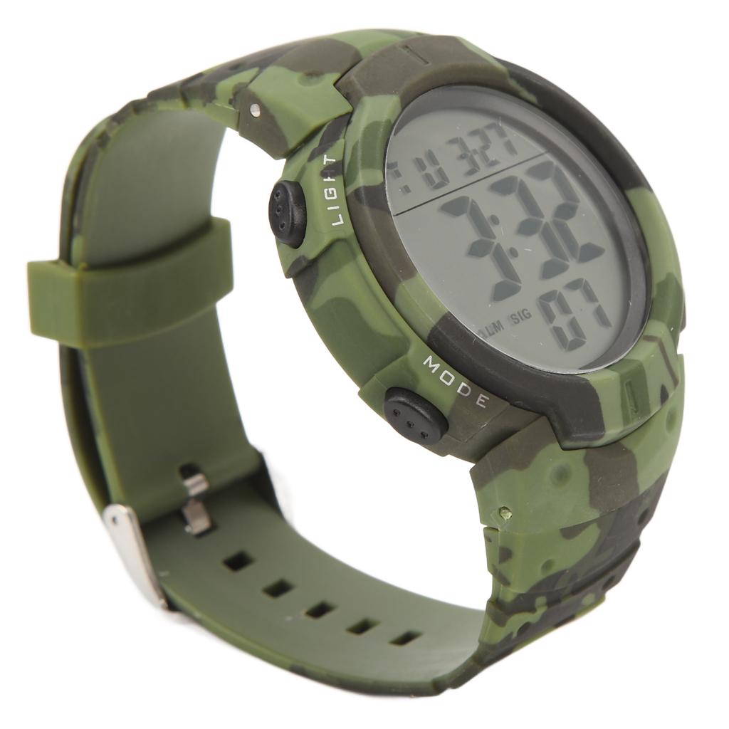 Digital Display Men Sports Electronic Watch Waterproof Multifunction Outdoor Night Light Sporting Watch OD Green