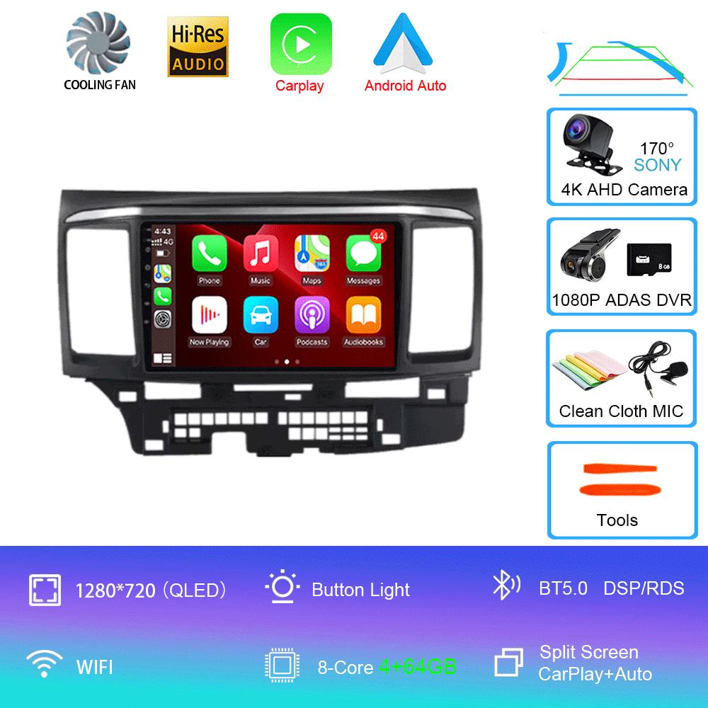Android 14 For MITSUBISHI LANCER 9 10 X 2008 2009 2010 2011 - 2016 9Inch Stereo Audio Car Radio GPS Player Carplay Auto Screen
