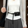 Wearing A Foreskin Strap for Women, Simple and Versatile, with A Small Wallet, Hanging Pendant, Thin Waist Belt, and Matching Skirt