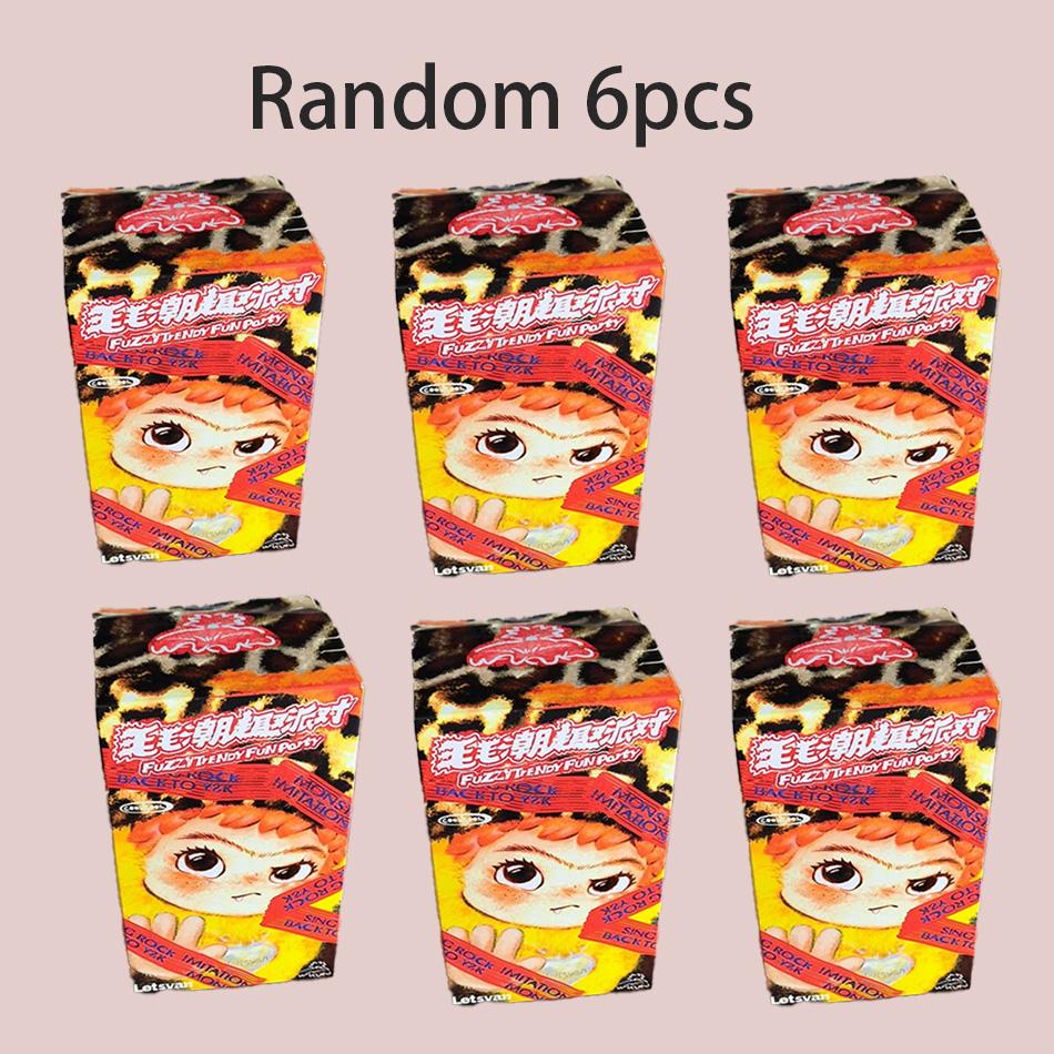 Wakuku Genuine Fuzzy Trendy Fun Party Series Blind Box Vinyl Action Figure Pendant Face Mystery Gift for Children Surprise Toy