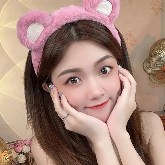 Hair Hoop Non-slip Ultra Soft Cosplay Headdress Plush Bear Ears Plush Headband Hair Accessories